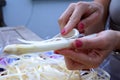 Peeling White Asparagus Royalty Free Stock Photo