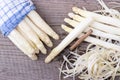 Peeling, white asparagus Royalty Free Stock Photo