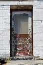 Peeling White Grunge Door Royalty Free Stock Photo