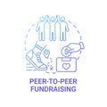 Peep-to-peer fundraising concept icon