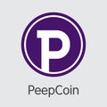 Peepcoin Crypto Currency. Vector PCN Pictogram Symbol. Royalty Free Stock Photo