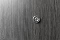 Peephole door eye look hole from spy security, safety close-up Royalty Free Stock Photo