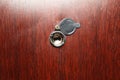 Peephole on wooden door