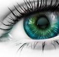 Peeping Bright Green-Blue Eye Royalty Free Stock Photo