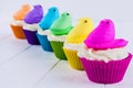 Peeps Easter Cupcakes Royalty Free Stock Photo