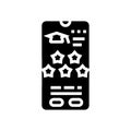 peer feedback education platform glyph icon vector illustration