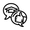 peer feedback education platform line icon vector illustration