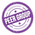 PEER GROUP text on violet indigo round grungy stamp