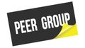 PEER GROUP text on black yellow sticker stamp