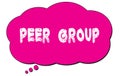 PEER GROUP text written on a pink thought bubble