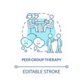 Peer group therapy turquoise concept icon