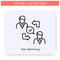 Peer mentoring line icon. Editable illustartion