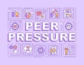 Peer pressure word concepts purple banner