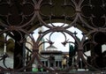 Rusted Iron Fencing Church Courtyard