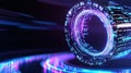 PeertoPeer Data Encryption Visualized as a Swirling Light Tunnel symbolizing secure communication data protection privacy