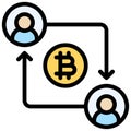 Peer to peer icon, Cryptocurrency related vector