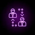 peer-to-peer icon. Elements of Bitcoin Blockchain in neon style icons. Simple icon for websites, web design, mobile app, info Royalty Free Stock Photo