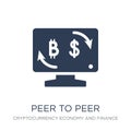 Peer to peer icon. Trendy flat vector Peer to peer icon on white Royalty Free Stock Photo