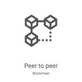 peer to peer icon vector from blockchain collection. Thin line peer to peer outline icon vector illustration. Linear symbol for