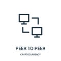 peer to peer icon vector from cryptocurrency collection. Thin line peer to peer outline icon vector illustration Royalty Free Stock Photo