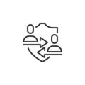 Peer to peer insurance line icon