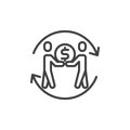 Peer-to-Peer line icon