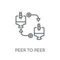 Peer to peer linear icon. Modern outline Peer to peer logo conce Royalty Free Stock Photo