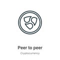 Peer to peer outline vector icon. Thin line black peer to peer icon, flat vector simple element illustration from editable