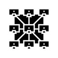 peer to peer p2p nodes decentralized application glyph icon vector illustration