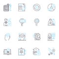 Peer-to-peer commerce linear icons set. decentralization, collaboration, sharing, trust, community, nerk, bartering line