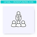 Peer to peer lending line icon. Editable