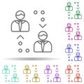 Peer-to-peer multi color icon. Simple thin line, outline vector of bitcoin blockchain icons for ui and ux, website or mobile Royalty Free Stock Photo