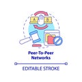 Peer-to-peer networks concept icon