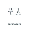 Peer To Peer outline icon. Monochrome style design from crypto currency icon collection. UI. Pixel perfect simple