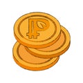 peercoin cryptocurrency stack icon Royalty Free Stock Photo