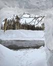 Peephole through the deep snow