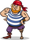 Peg leg pirate cartoon illustration