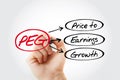 PEG - Price to Earnings Growth ratio acronym