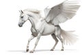 Pegasus with big wings isolated in white background. Generative ai Royalty Free Stock Photo