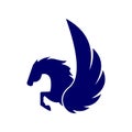 Pegasus blue concept logo icon