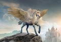 Pegasus scene 3D illustration