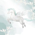 Pegasus digital clip art fly pegasus drawing poni fly horse illustration magic unicorn greeting birthday celebration card fantasy