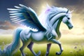 Pegasus fantasy horse, Generative AI Illustration