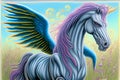 Pegasus fantasy horse, Generative AI Illustration