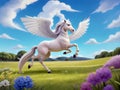 Pegasus fantasy horse, Generative AI Illustration