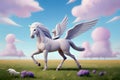 Pegasus fantasy horse, Generative AI Illustration