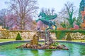 The Pegasus fountain in Mirabell gardens in Salzburg, Austria