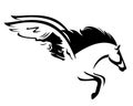 Pegasus horse black vector design