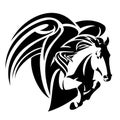 Pegasus horse black and white vector design