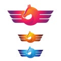 Pegasus Horse Shield Wings Flying Elegant Logo Symbol